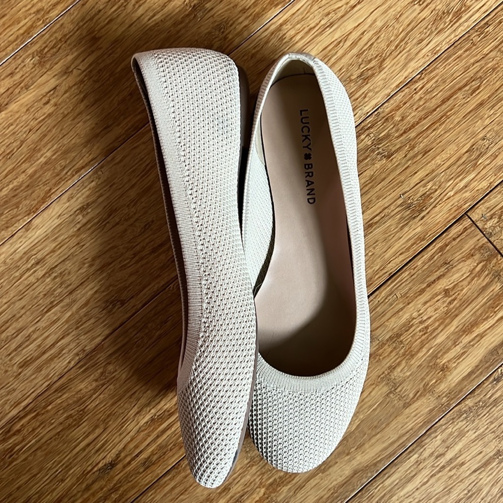 LUCKY BRAND Stretch Knit Nude Ballet Flat Sz 9M/40 - Picture 5 of 9